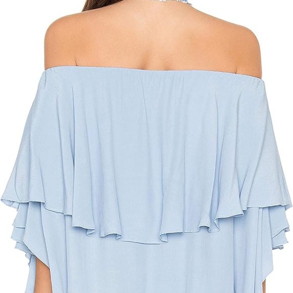 MLM | Blue Off the Shoulder Flowy Dress | Size: Small - Picture 2 of 9